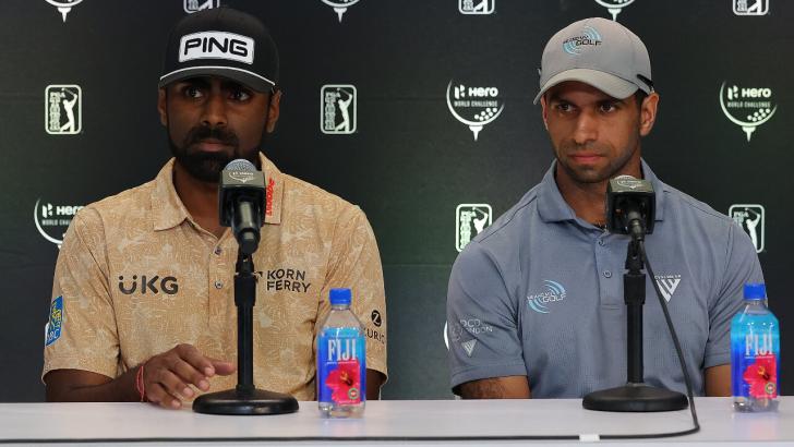 Golfers Sahith Theegala and Aaron Rai